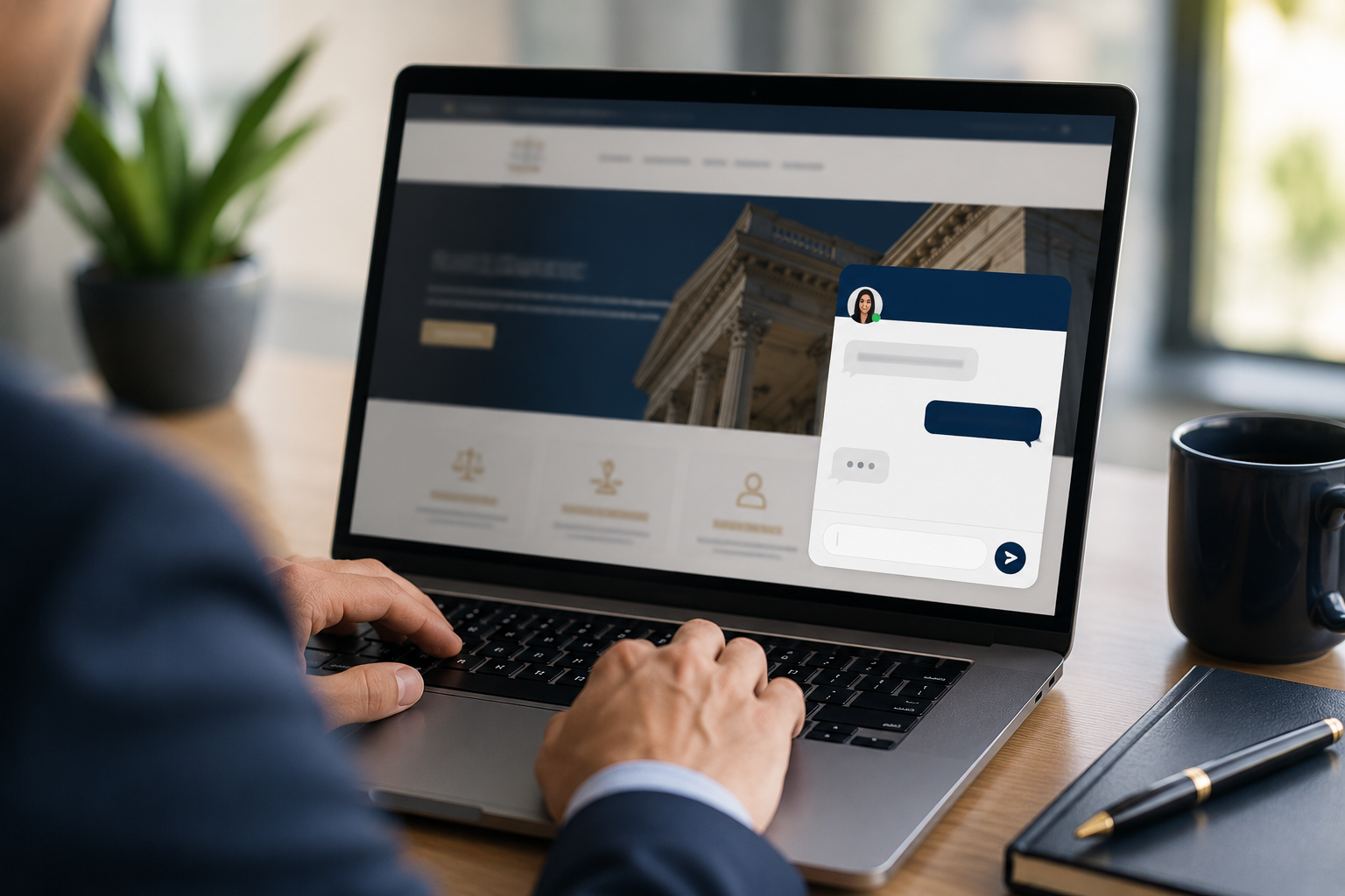 Website chat giving a prospective law firm client another way to contact the firm